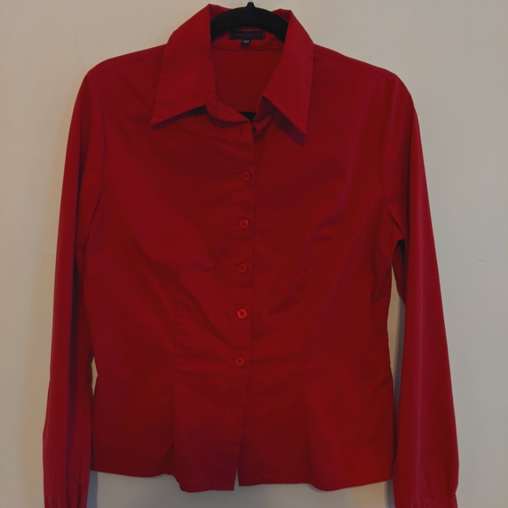 Red Button Down